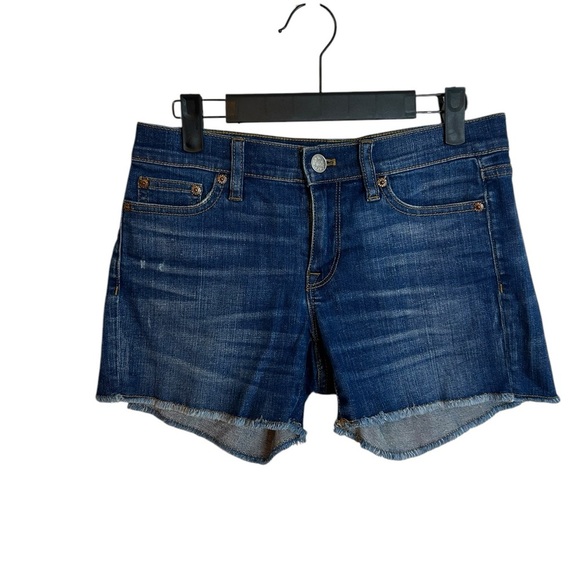 J.Crew Indigo Denim Dark Wash Cut Off Denim Shorts - Picture 1 of 5